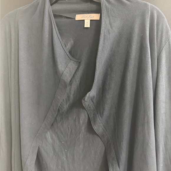 Laila Jayde Dark Navy Microsuede Open Front Cardigan - Picture 3 of 10